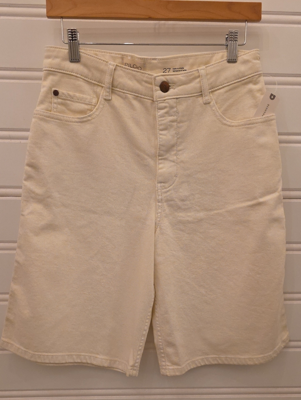 Pilcro Cream High-Rise Women's Denim Shorts